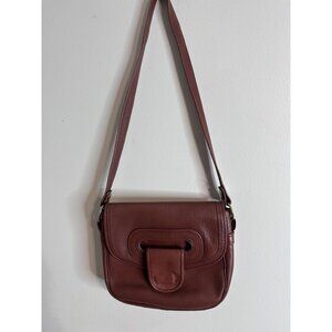 Tanito Italian Brown Leather Crossbody Bag Flap Small Vintage